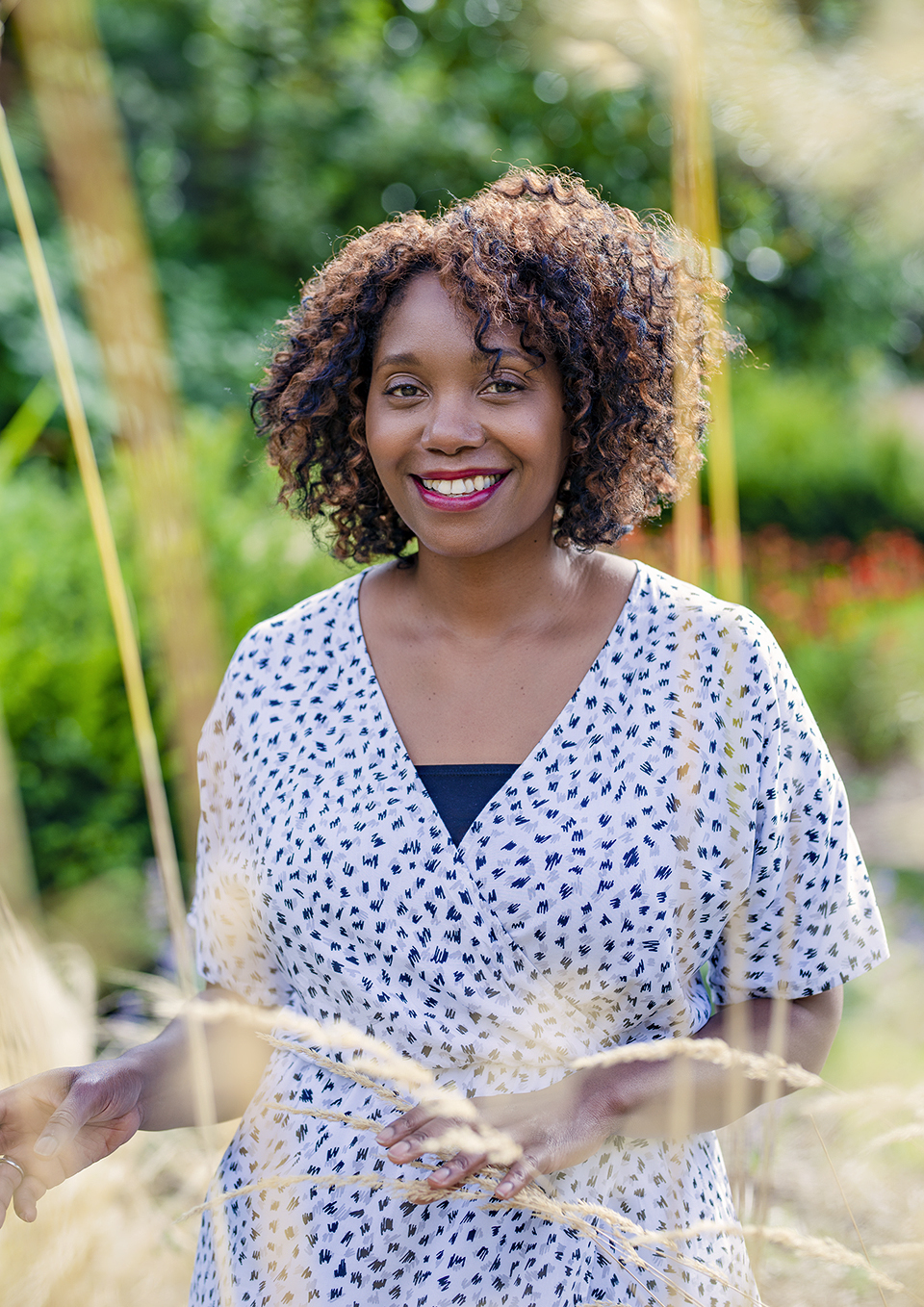 Relaxed outdoor personal branding portrait of Natasha in Ruskin Park
