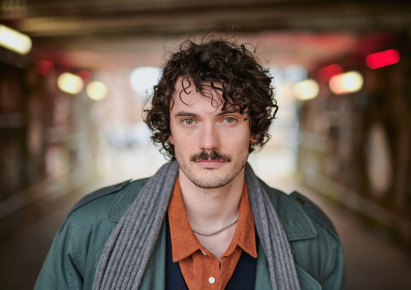 Outdoor landscape actor portrait of Rowland Stirling in natural light, London