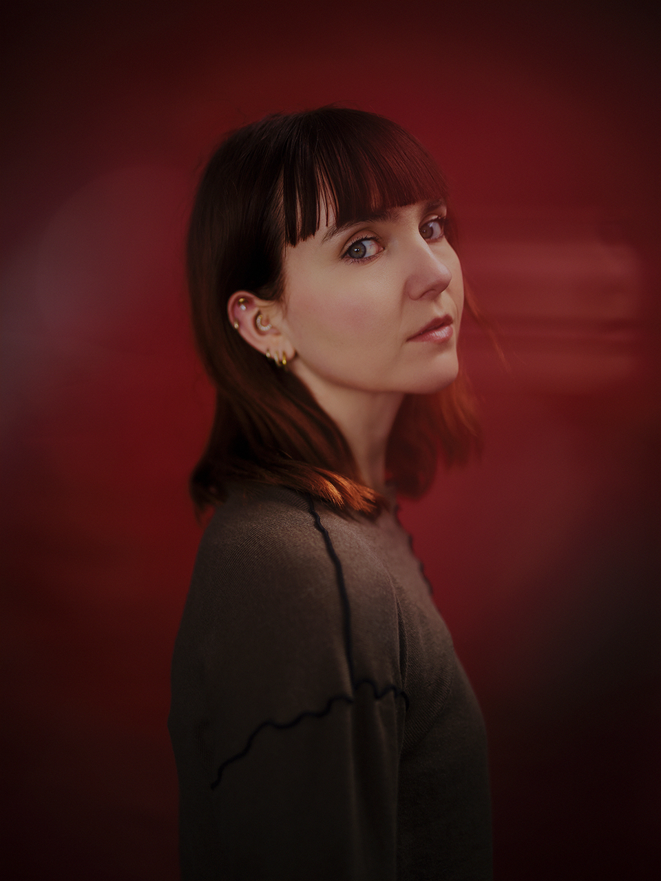 Natural, expressive actor headshot of Tess Hermann, London studio