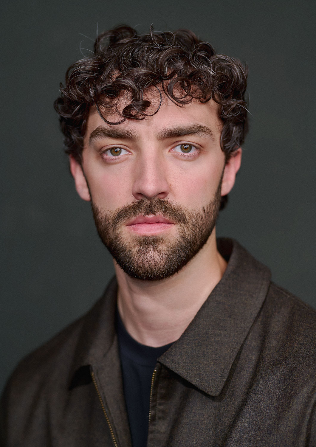 Professional Actor Headshot of Andrew Ashton in my London studio with a dark canvas backdrop