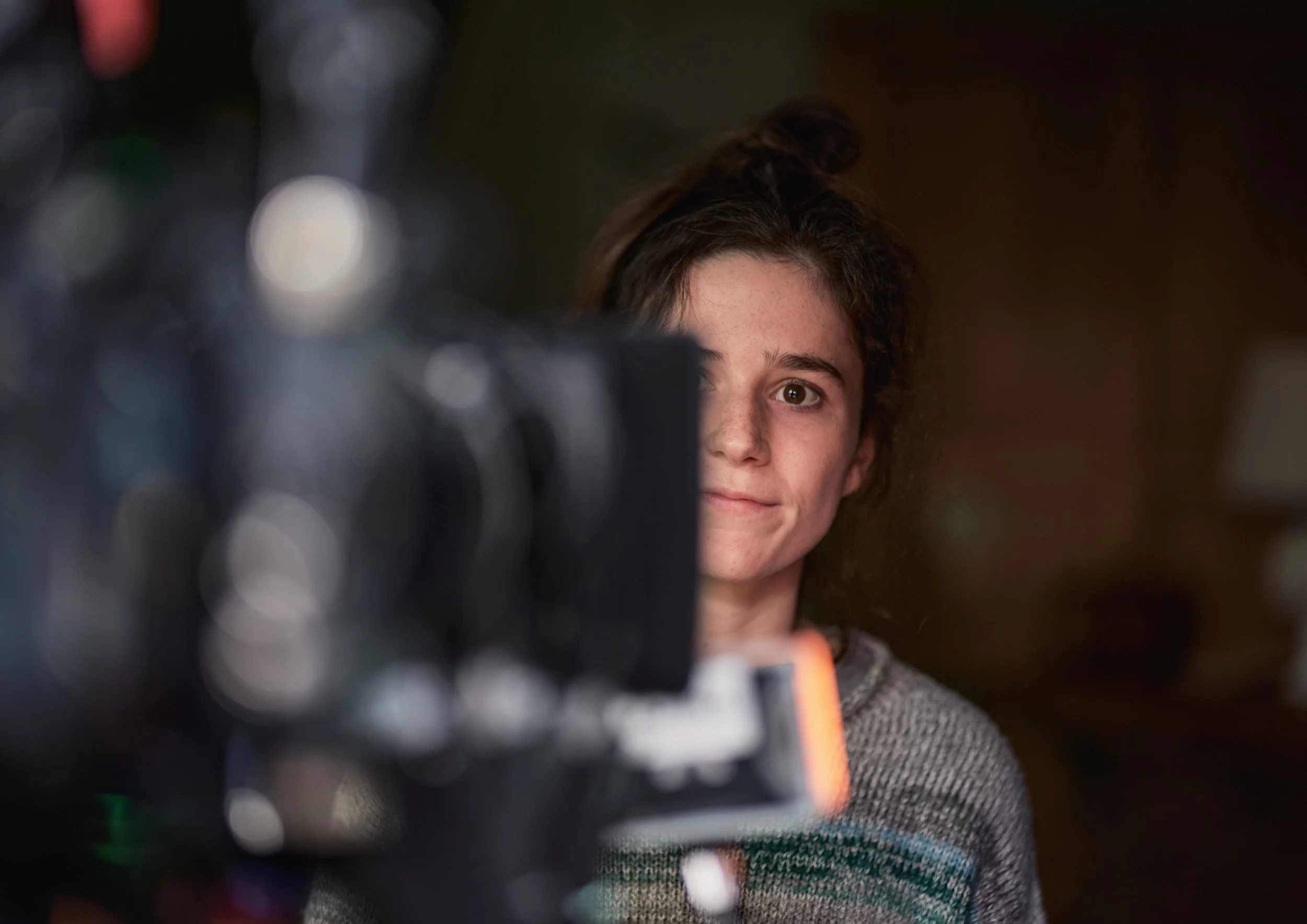 Behind the scenes of director of photography and actress