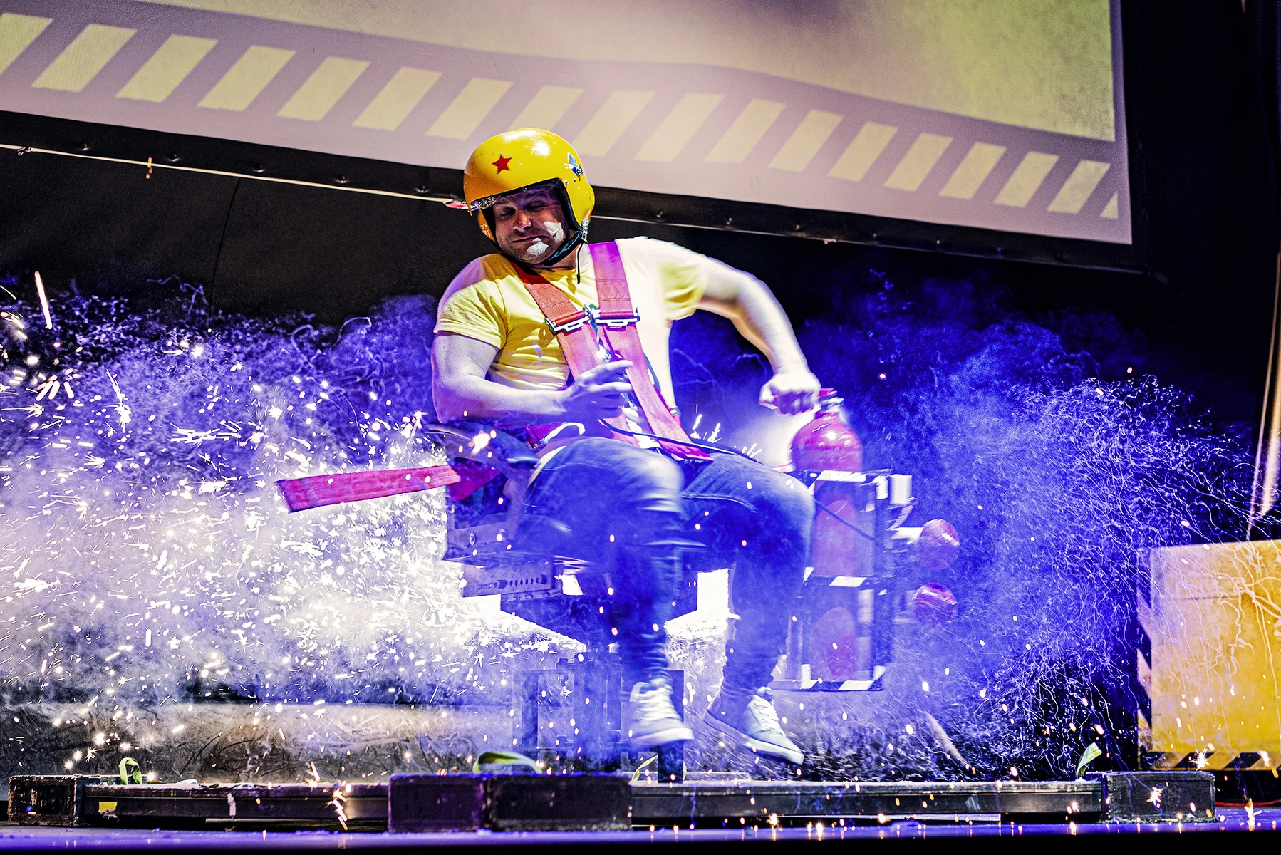 Live action behind the scenes from stage show