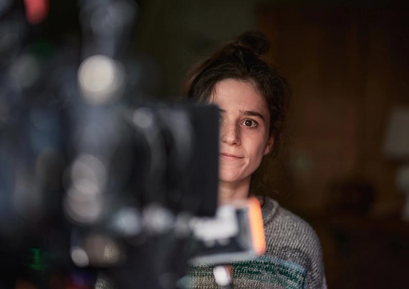 Behind the scenes of director of photography and actress