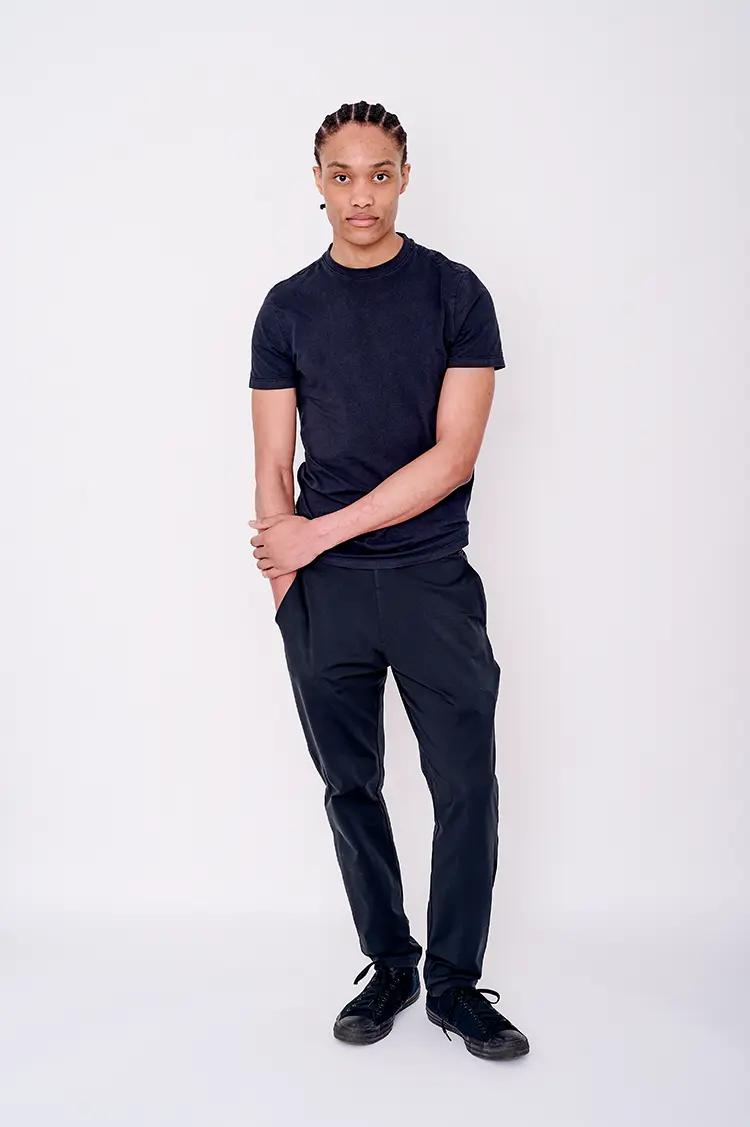 Full length polaroid/digital of male model in London